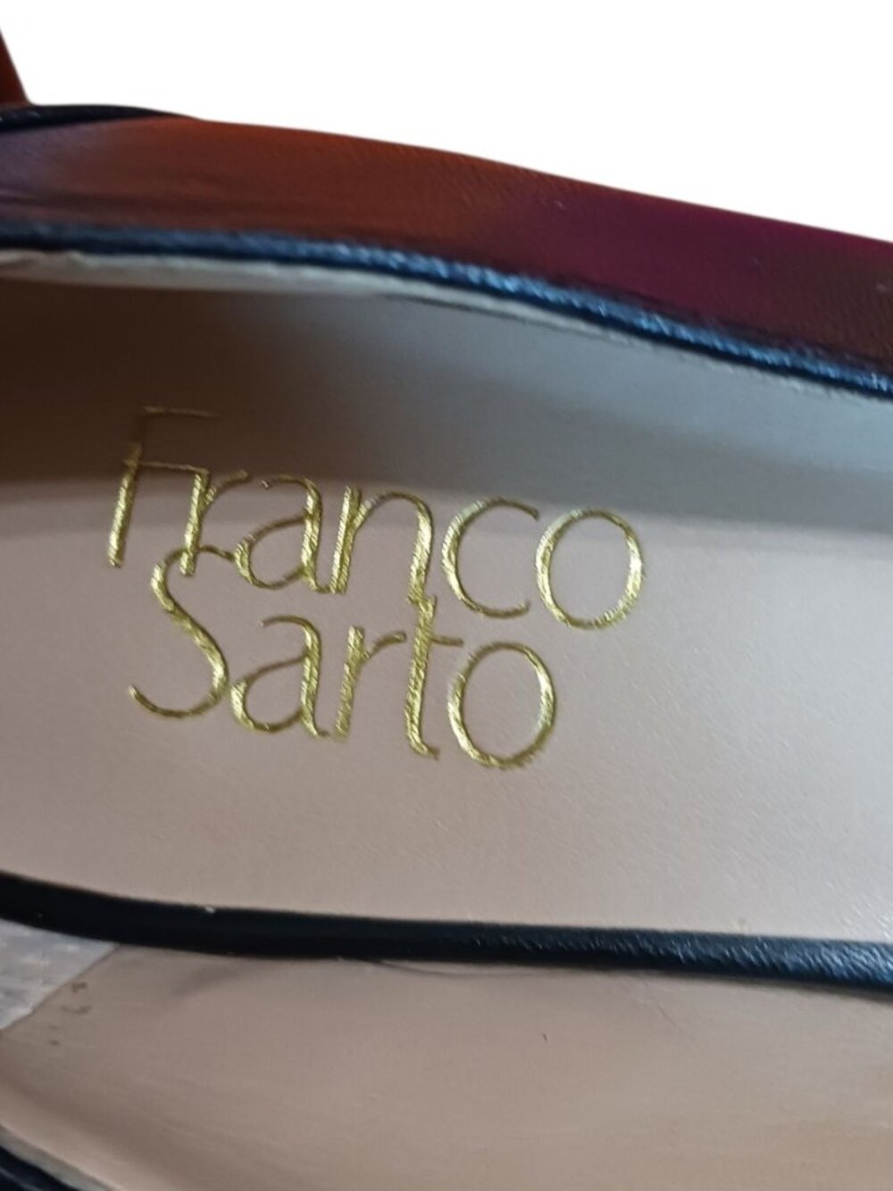 Franco Sarto Leather Pointed-Toe Ankle Strap Low Heel Shoes Size 8 - Picture 8 of 15